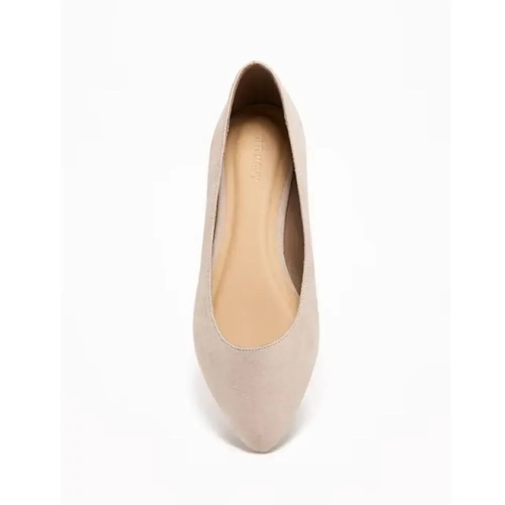 Old Navy Women's Blush Faux-Suede‎ Pointy Ballet Flats Size 10